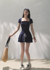 Knitted Two-Piece Casual Skirt Set